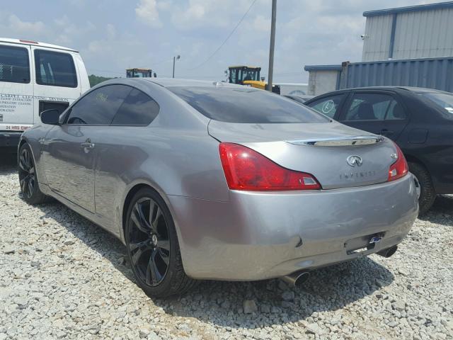 JNKCV64E29M605603 - 2009 INFINITI G37 BASE SILVER photo 3