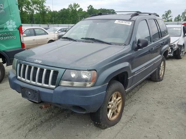 1J4GW48S04C228881 - 2004 JEEP GRAND CHER GREEN photo 2