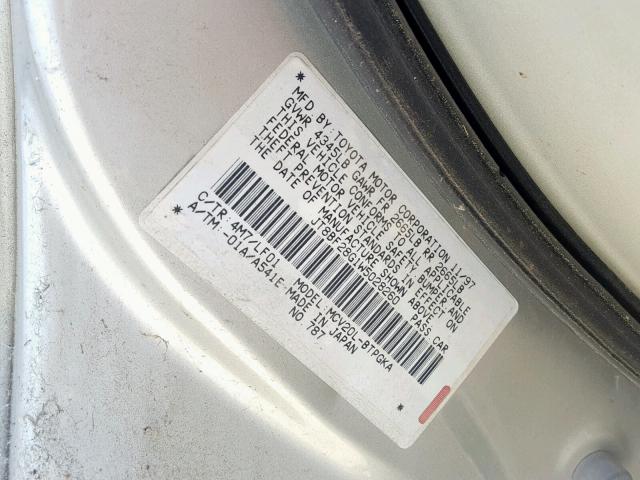 JT8BF28G1W5028260 - 1998 LEXUS ES 300 GRAY photo 10