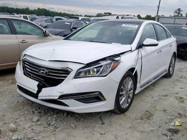 5NPE34AF2FH056735 - 2015 HYUNDAI SONATA SPO WHITE photo 2