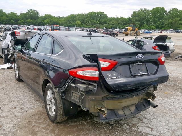 3FA6P0G75FR205837 - 2015 FORD FUSION S BLACK photo 3