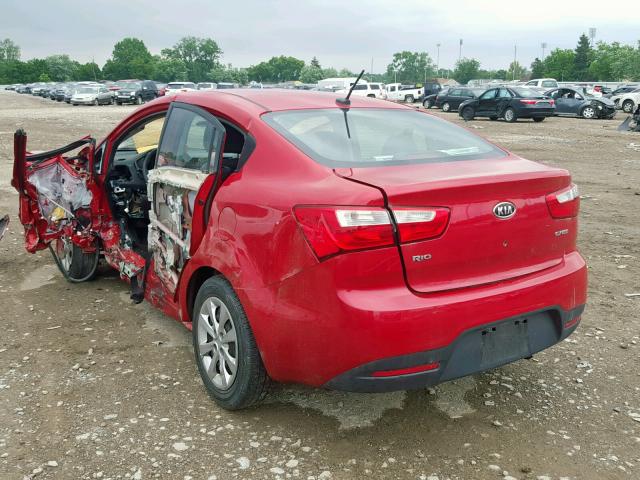 KNADN4A32C6056684 - 2012 KIA RIO EX RED photo 3