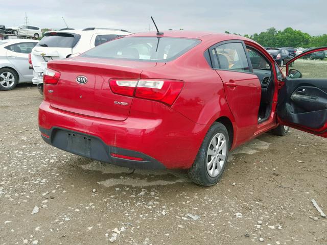 KNADN4A32C6056684 - 2012 KIA RIO EX RED photo 4