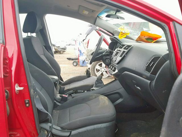 KNADN4A32C6056684 - 2012 KIA RIO EX RED photo 5