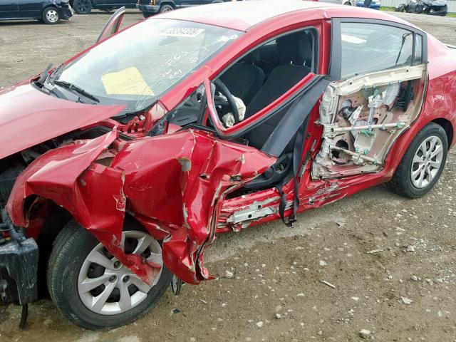 KNADN4A32C6056684 - 2012 KIA RIO EX RED photo 9