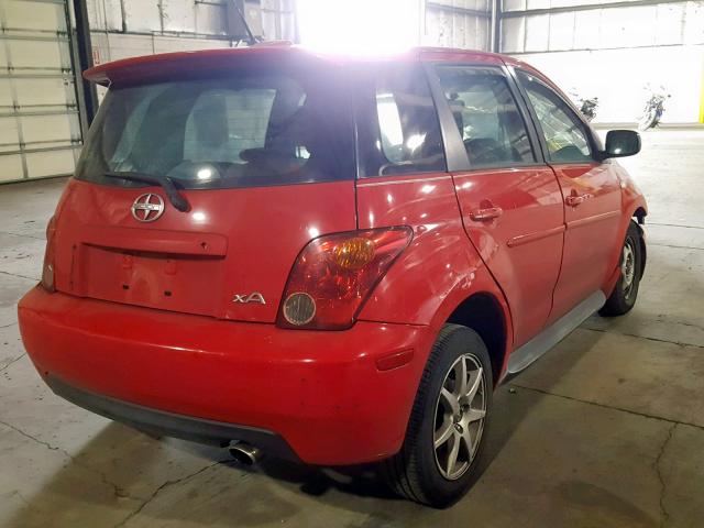 JTKKT624050100084 - 2005 TOYOTA SCION XA RED photo 4