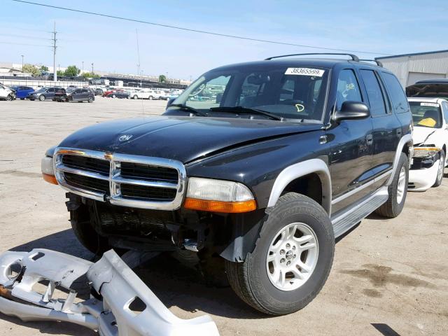 1D4HS58N63F594849 - 2003 DODGE DURANGO SL BLACK photo 2