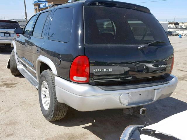 1D4HS58N63F594849 - 2003 DODGE DURANGO SL BLACK photo 3