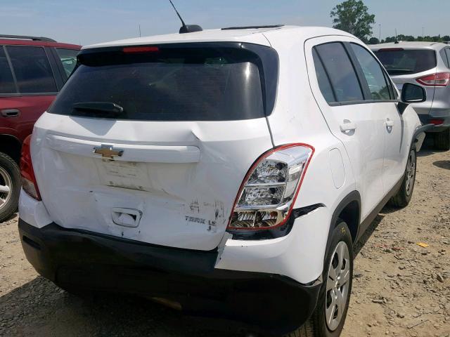 KL7CJKSB4FB077324 - 2015 CHEVROLET TRAX LS WHITE photo 4