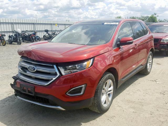 2FMPK4J95GBB05022 - 2016 FORD EDGE SEL RED photo 2