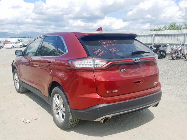 2FMPK4J95GBB05022 - 2016 FORD EDGE SEL RED photo 3