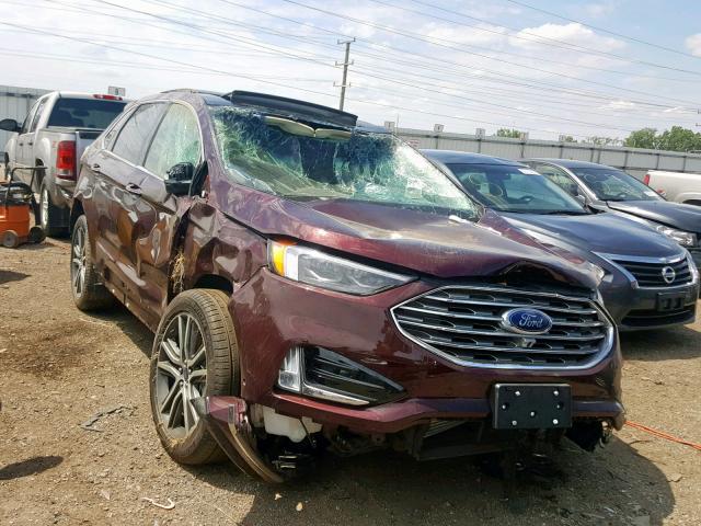 2FMPK4K97KBB08642 - 2019 FORD EDGE TITAN BURGUNDY photo 1