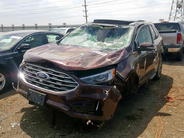 2FMPK4K97KBB08642 - 2019 FORD EDGE TITAN BURGUNDY photo 2