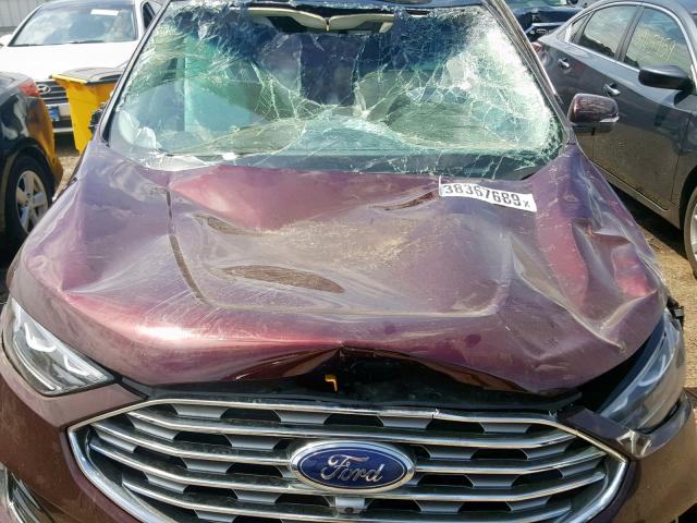 2FMPK4K97KBB08642 - 2019 FORD EDGE TITAN BURGUNDY photo 7