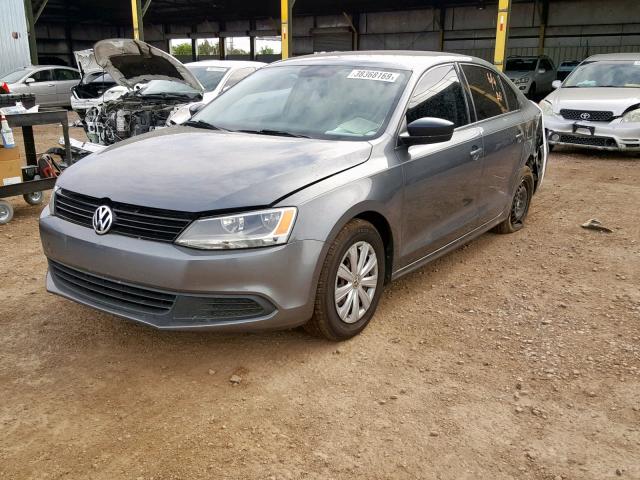 3VW1K7AJXDM262851 - 2013 VOLKSWAGEN JETTA BASE GRAY photo 2