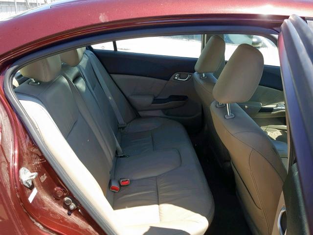 19XFB2F9XCE041656 - 2012 HONDA CIVIC EXL MAROON photo 6