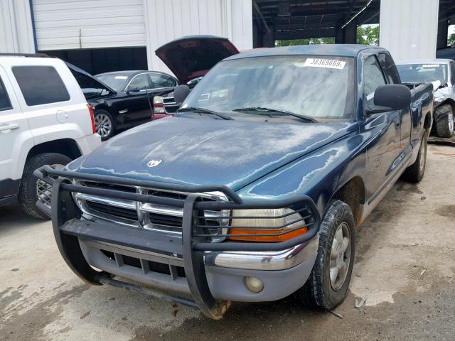 1B7GL22X8WS568621 - 1998 DODGE DAKOTA GREEN photo 2