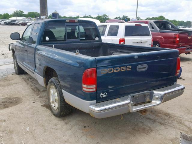 1B7GL22X8WS568621 - 1998 DODGE DAKOTA GREEN photo 3