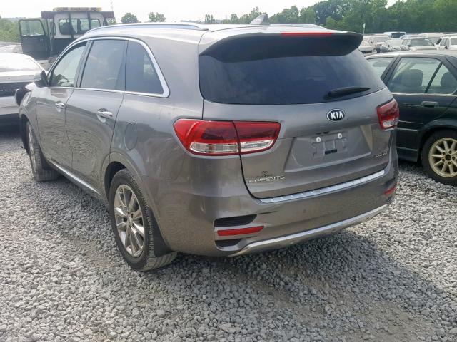 5XYPK4A56HG237222 - 2017 KIA SORENTO SX GRAY photo 3