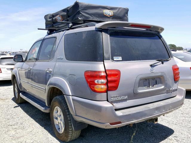 5TDBT48AX2S122563 - 2002 TOYOTA SEQUOIA LI SILVER photo 3