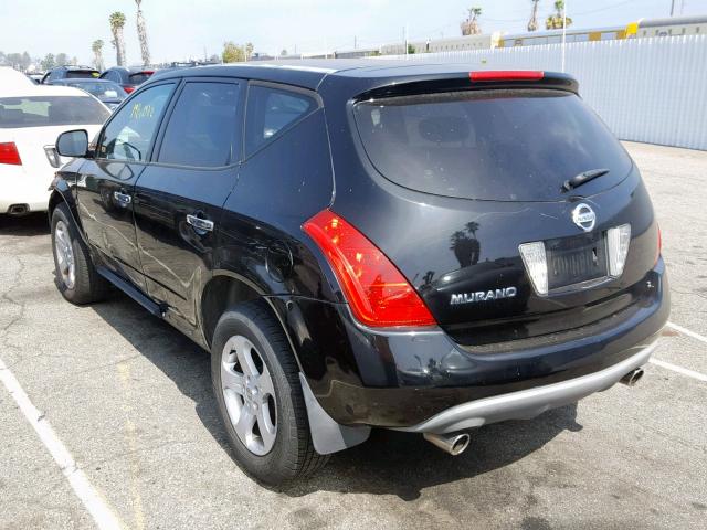 JN8AZ08T05W327029 - 2005 NISSAN MURANO SL BLACK photo 3