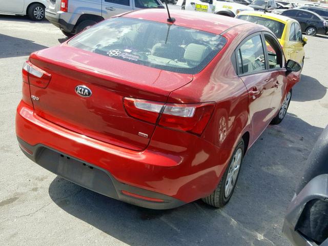 KNADM4A31F6504436 - 2015 KIA RIO LX RED photo 4