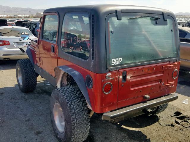 1J4FY29P8XP492352 - 1999 JEEP WRANGLER / RED photo 3