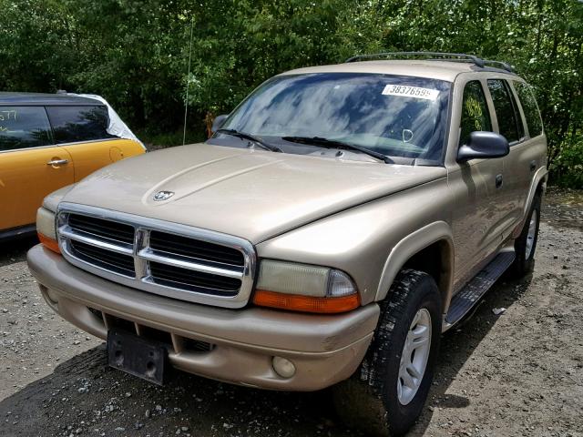 1B4HS48N82F190213 - 2002 DODGE DURANGO SL GOLD photo 2