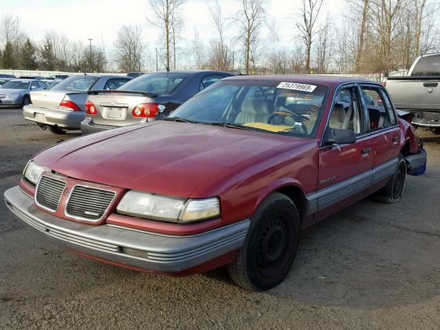 1G2NE54U5LC200767 - 1990 PONTIAC GRAND AM L BURGUNDY photo 2