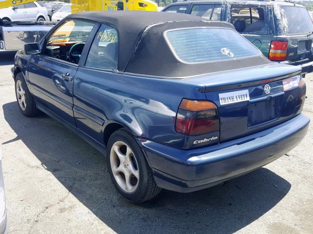 3VWBB81E7WM813396 - 1998 VOLKSWAGEN CABRIO GLS BLUE photo 3