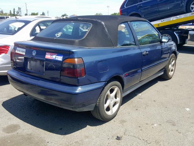 3VWBB81E7WM813396 - 1998 VOLKSWAGEN CABRIO GLS BLUE photo 4