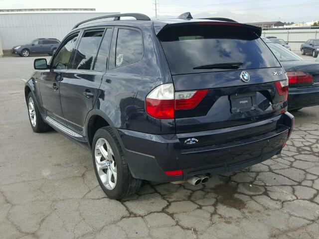 WBXPC93419WJ24462 - 2009 BMW X3 XDRIVE3 BLUE photo 3