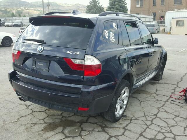 WBXPC93419WJ24462 - 2009 BMW X3 XDRIVE3 BLUE photo 4