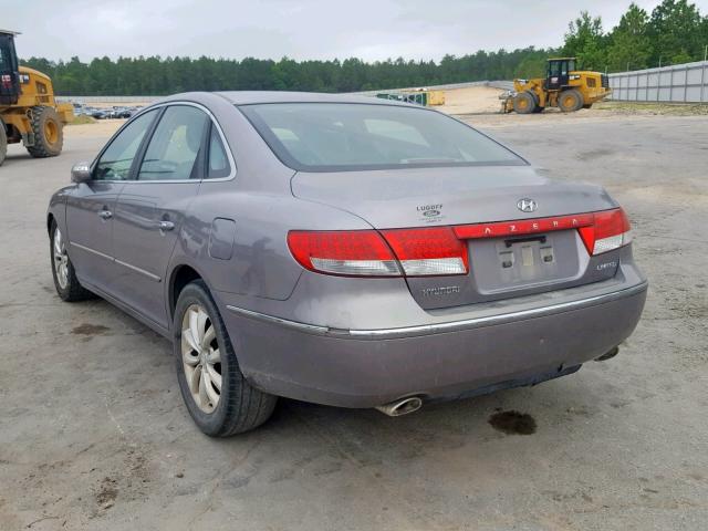 KMHFC46F47A157468 - 2007 HYUNDAI AZERA SE GRAY photo 3