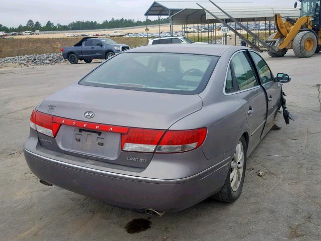 KMHFC46F47A157468 - 2007 HYUNDAI AZERA SE GRAY photo 4