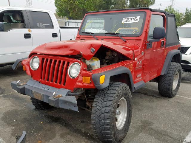 1J4FA39SX6P709607 - 2006 JEEP WRANGLER X RED photo 2