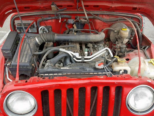 1J4FA39SX6P709607 - 2006 JEEP WRANGLER X RED photo 7