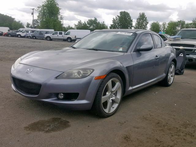 JM1FE17N540137752 - 2004 MAZDA RX8 GRAY photo 2