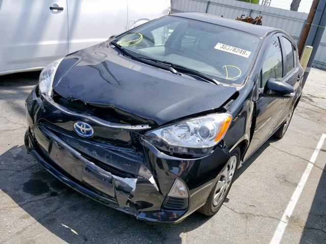 JTDKDTB30D1553592 - 2013 TOYOTA PRIUS C BLACK photo 2