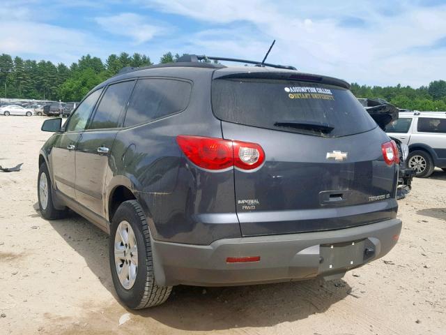 1GNKVFED3BJ320121 - 2011 CHEVROLET TRAVERSE L BLACK photo 3