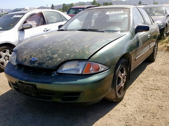 1G1JF524XY7355107 - 2000 CHEVROLET CAVALIER L GREEN photo 2