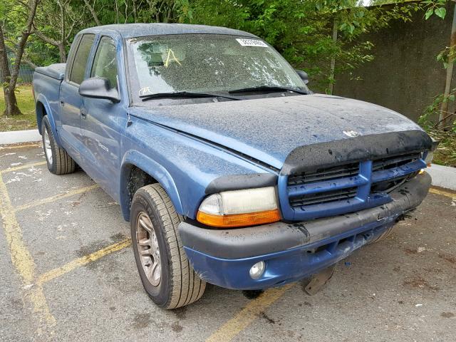 1B7HL38X72S668978 - 2002 DODGE DAKOTA QUA BLUE photo 1