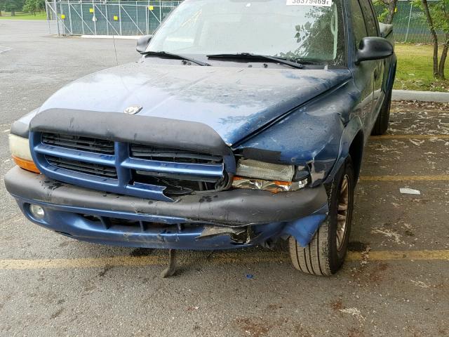 1B7HL38X72S668978 - 2002 DODGE DAKOTA QUA BLUE photo 9