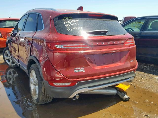 5LMCJ1C91JUL12762 - 2018 LINCOLN MKC PREMIE RED photo 3