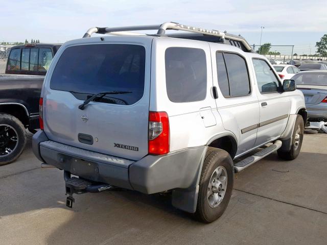 5N1ED28T51C511090 - 2001 NISSAN XTERRA XE SILVER photo 4