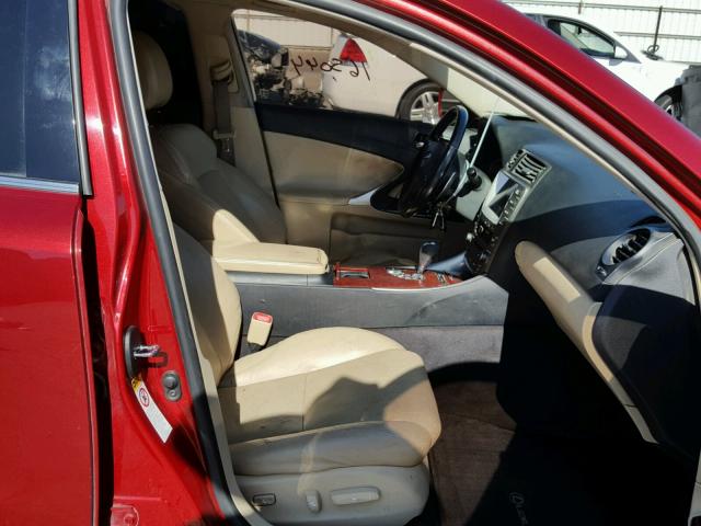 JTHBK262682071676 - 2008 LEXUS IS 250 BURGUNDY photo 5