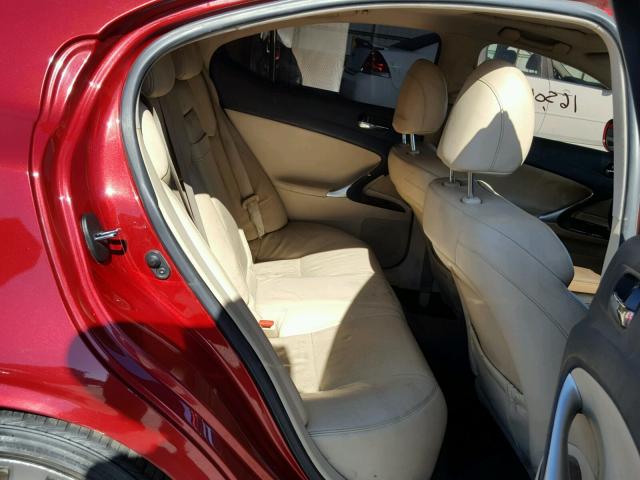 JTHBK262682071676 - 2008 LEXUS IS 250 BURGUNDY photo 6