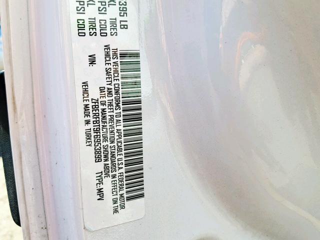 ZFBERFBT9F6953899 - 2015 RAM PROMASTER WHITE photo 10