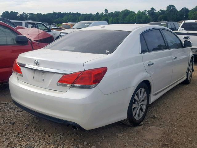 4T1BK3DB3BU380877 - 2011 TOYOTA AVALON BAS WHITE photo 4