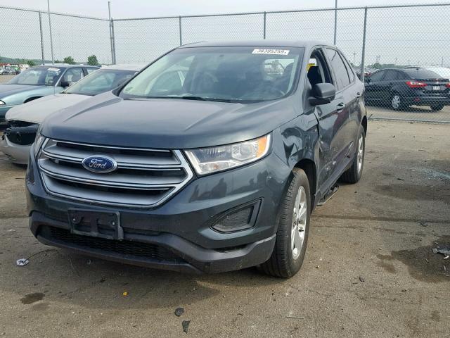 2FMTK3G99FBB52648 - 2015 FORD EDGE SE GREEN photo 2